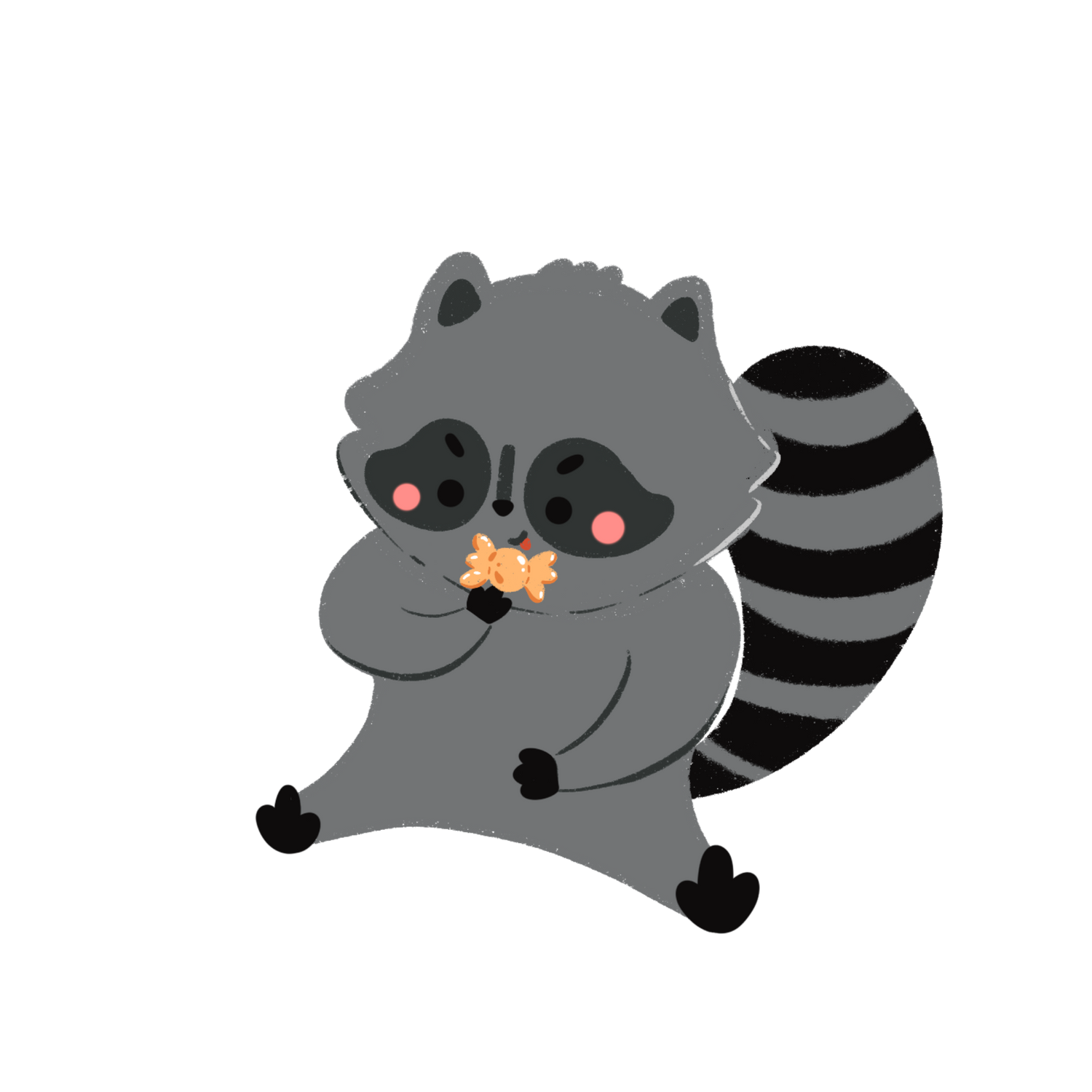 Cute Raccoon eating halloween candy