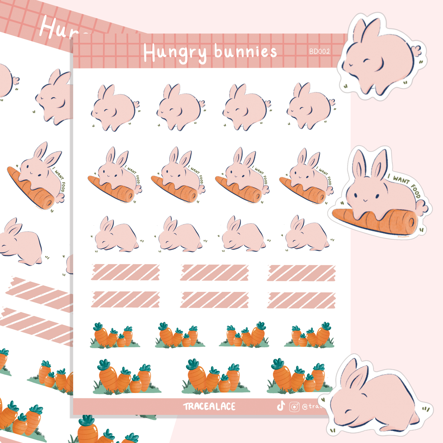 Hungry Bunnies Sticker Sheet