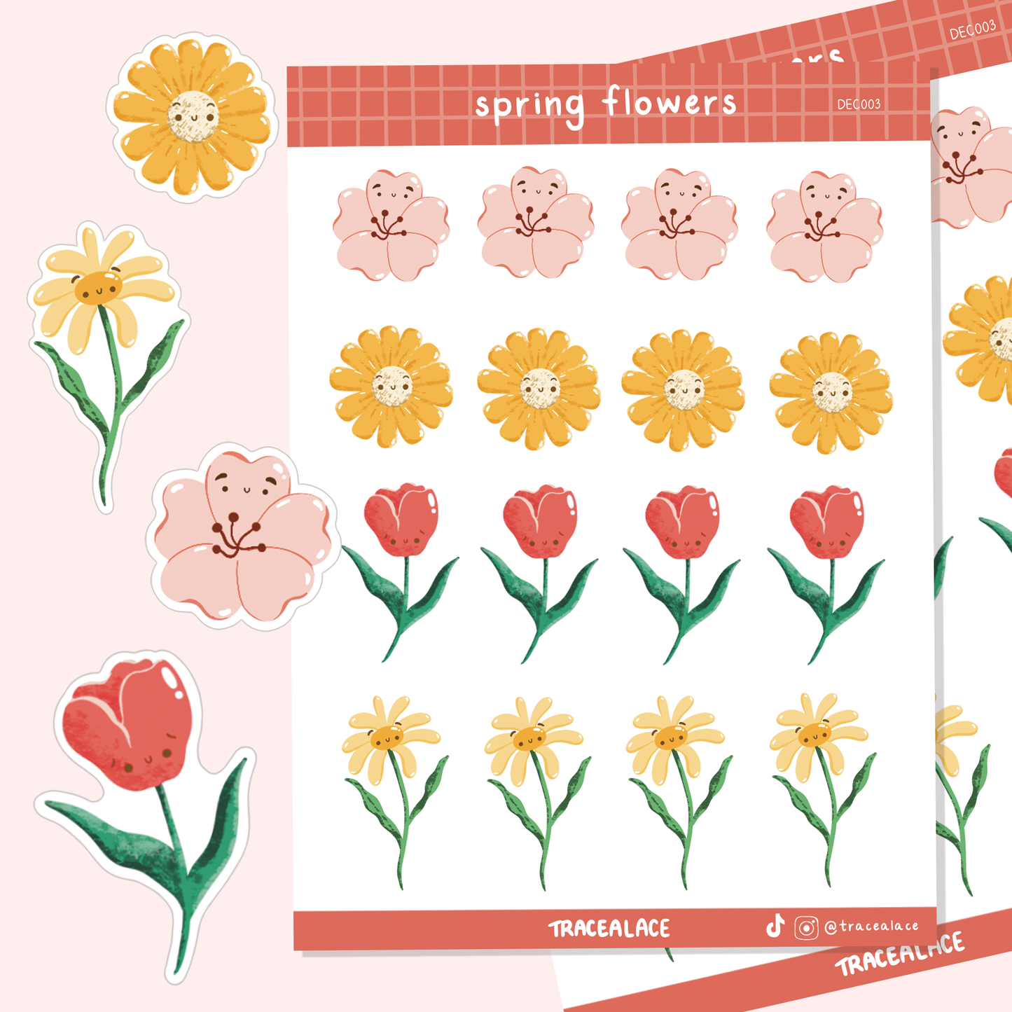 Spring Flower Sticker Sheet