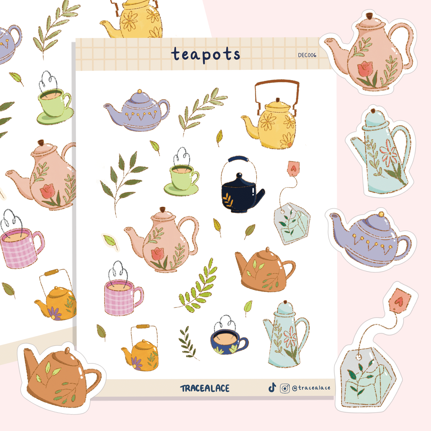 Teapots Sticker Sheet