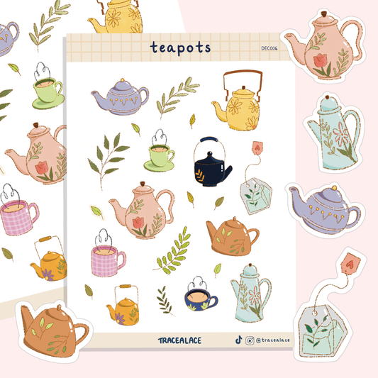 Teapots Sticker Sheet