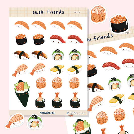 Sushi Friends Sticker Sheet