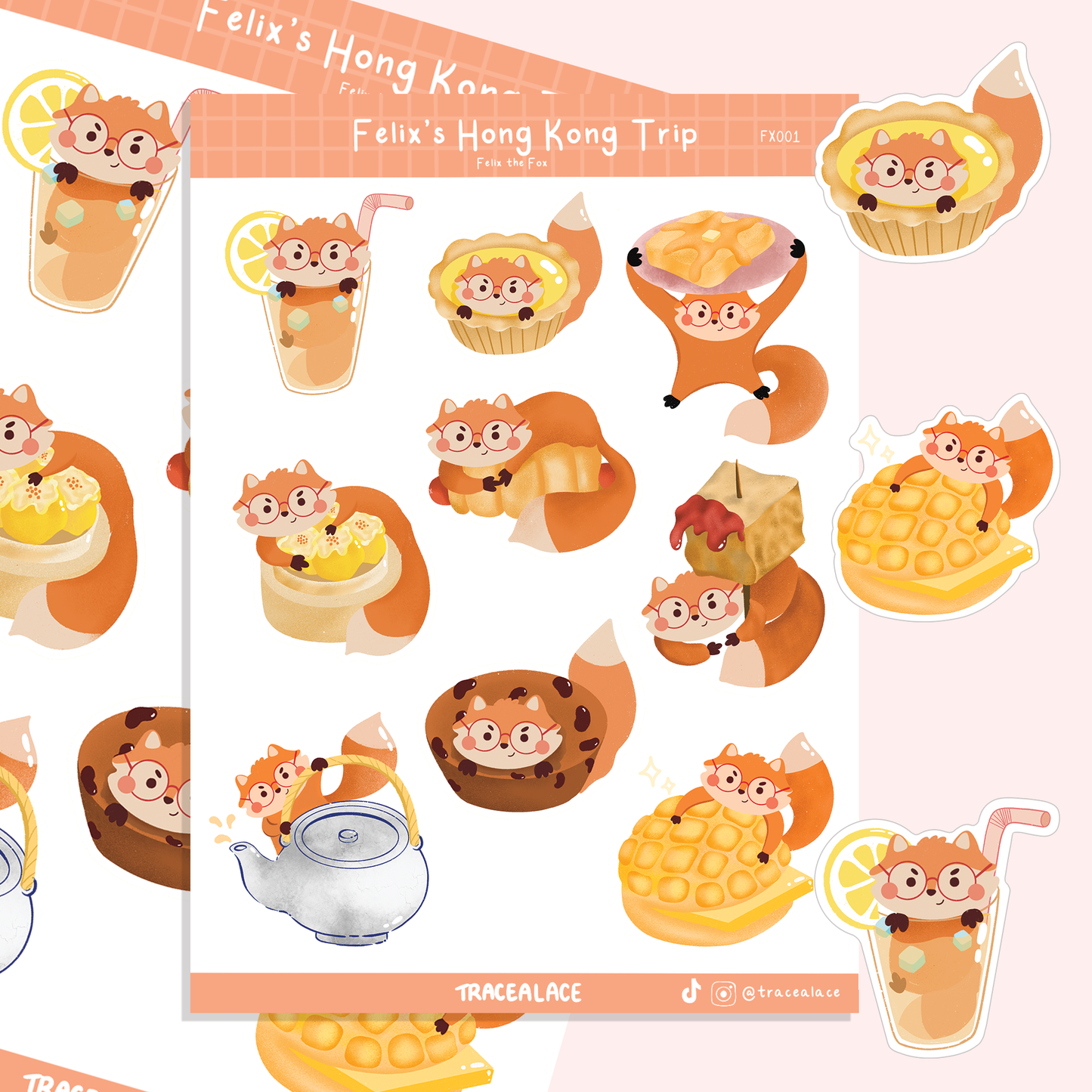 Felix the Fox Hong Kong Trip Sticker Sheet