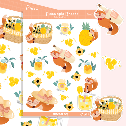 Pineapple Breeze Felix the Fox Sticker Sheet (Felix the Fox)