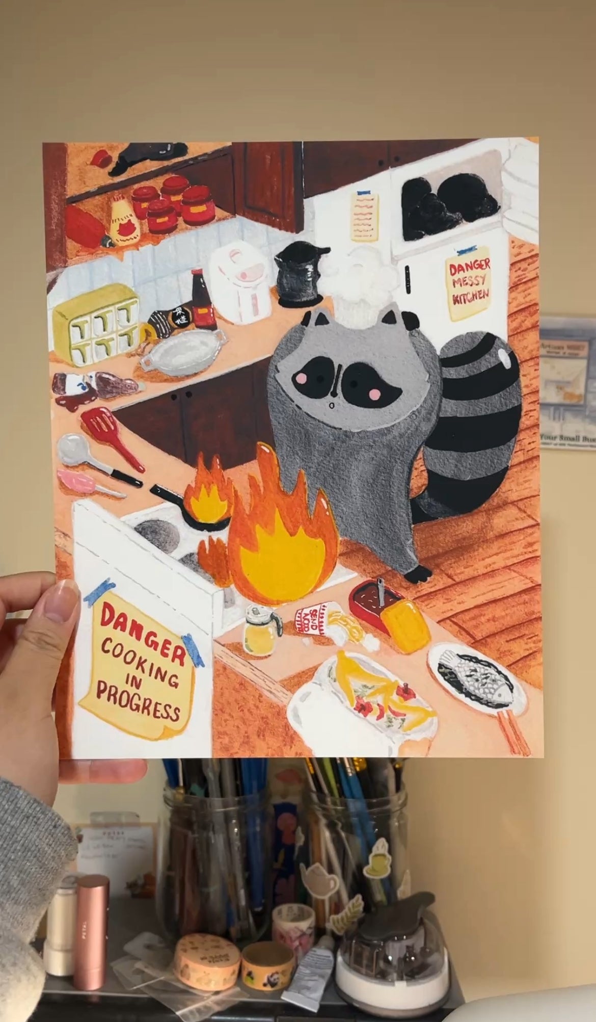 Messy Asian Kitchen Big Art Print