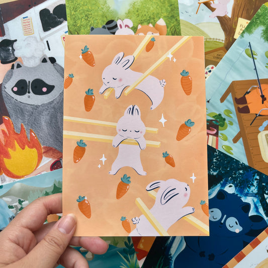 Hungry Bunnies Art Print
