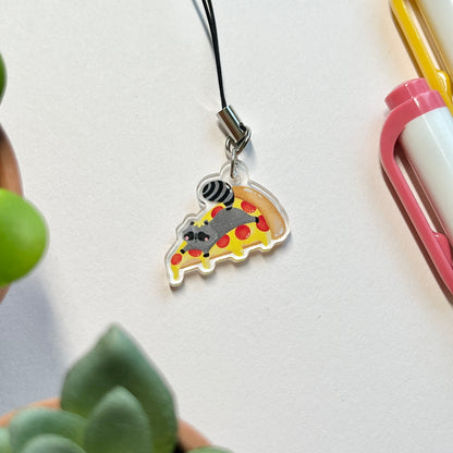 Pizza Roy the Raccoon Phone Charm