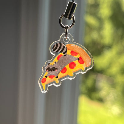 Pizza Roy the Raccoon Phone Charm