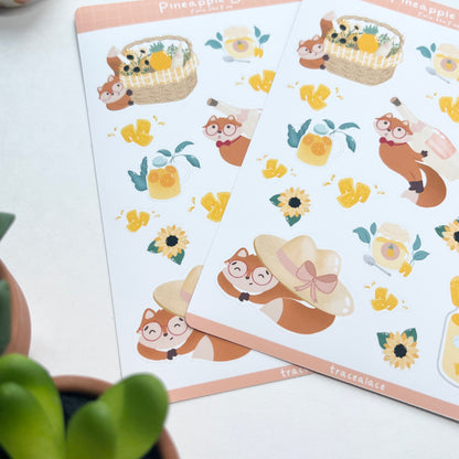 Pineapple Breeze Felix the Fox Sticker Sheet (Felix the Fox)