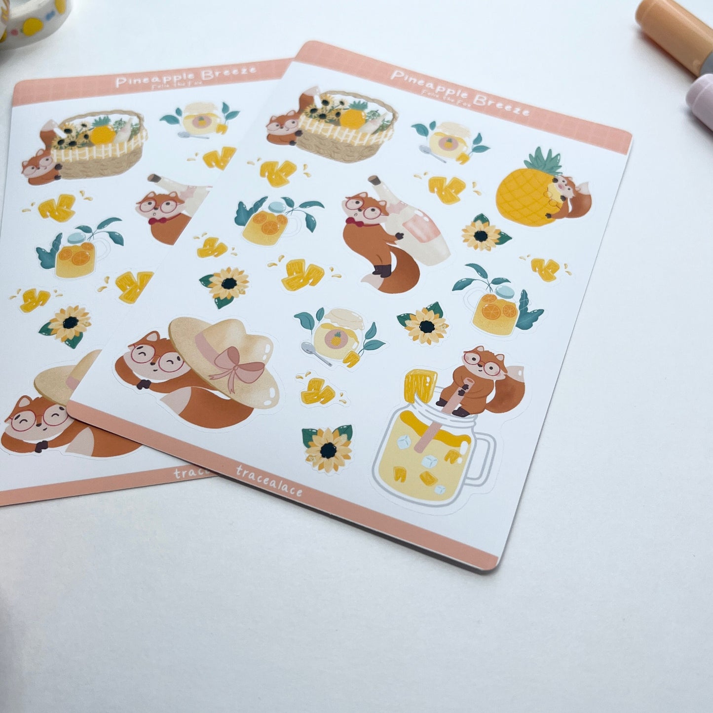 Pineapple Breeze Felix the Fox Sticker Sheet (Felix the Fox)