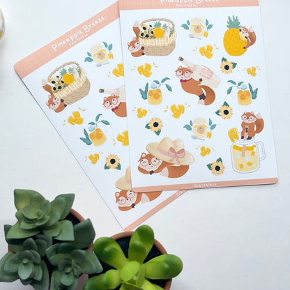 Pineapple Breeze Felix the Fox Sticker Sheet (Felix the Fox)