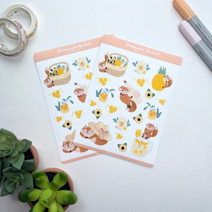 Pineapple Breeze Felix the Fox Sticker Sheet (Felix the Fox)