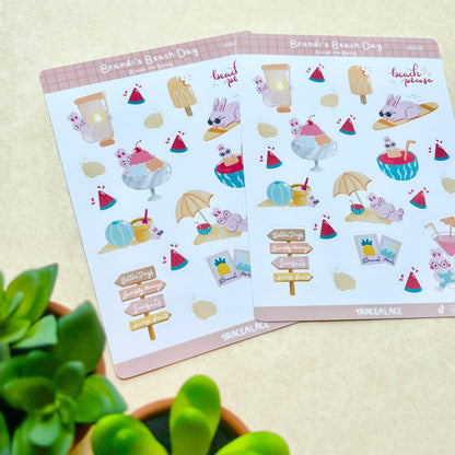 Brandi the Bunny Beach Day Sticker Sheet