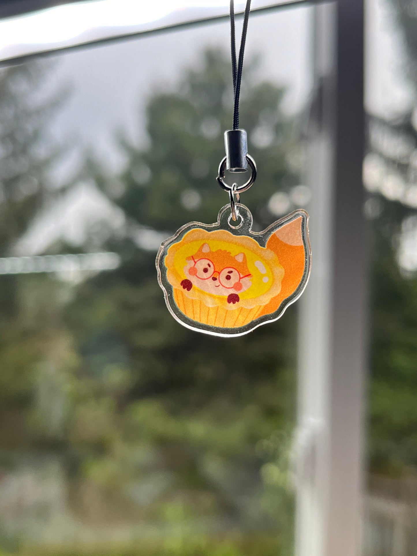 Felix the Fox Egg Tart Phone Charm