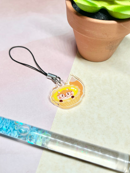 Felix the Fox Egg Tart Phone Charm