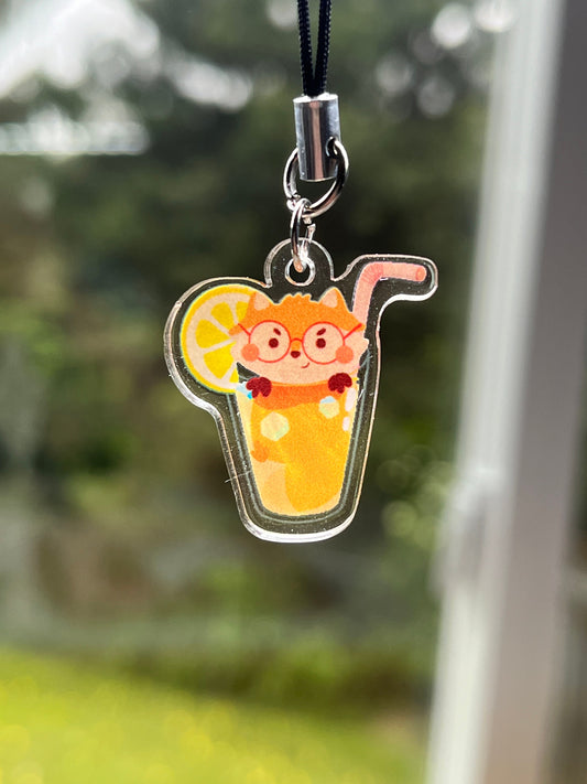 Fox Lemon Tea Phone Charm