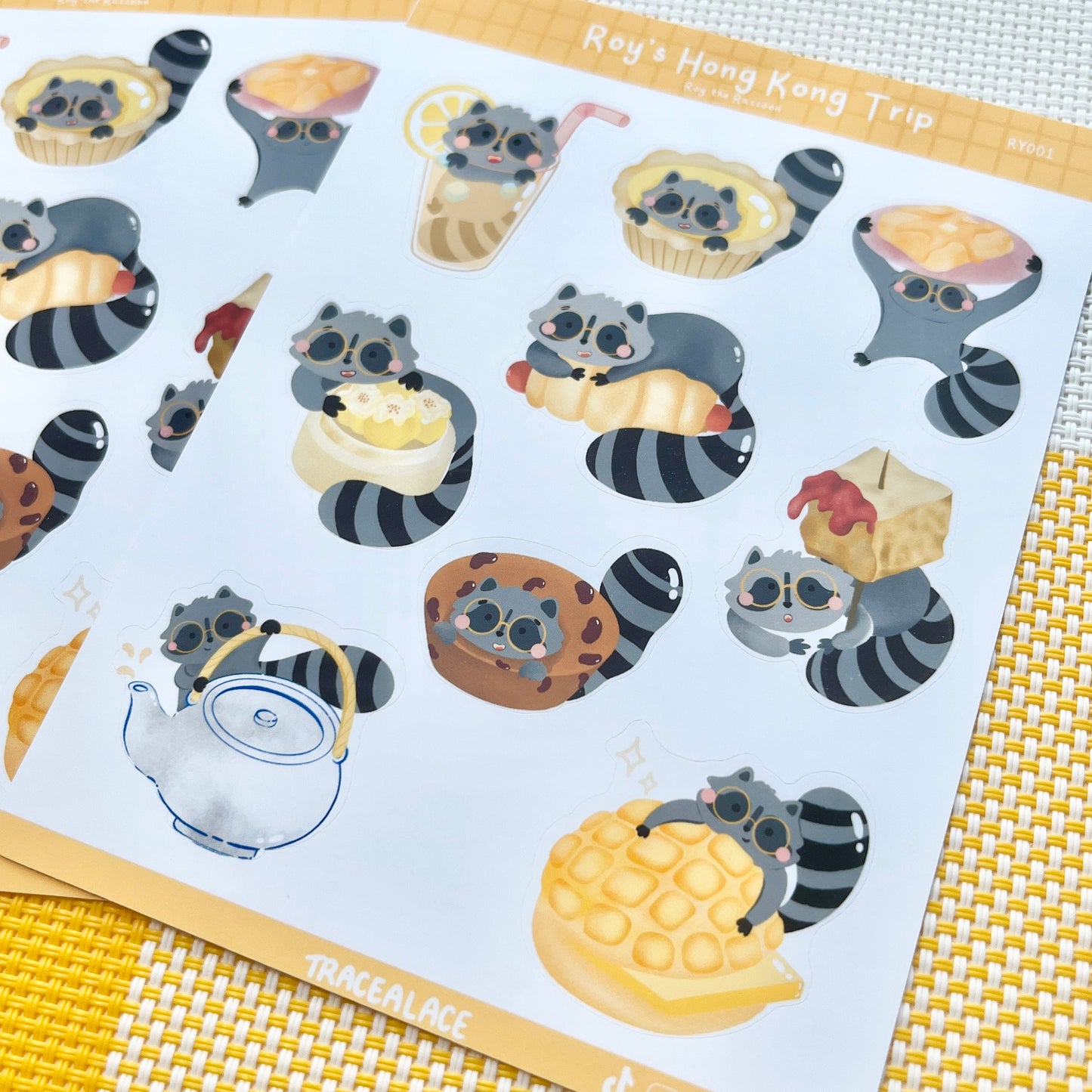 Roy the Racoon Hong Kong Trip Sticker Sheet