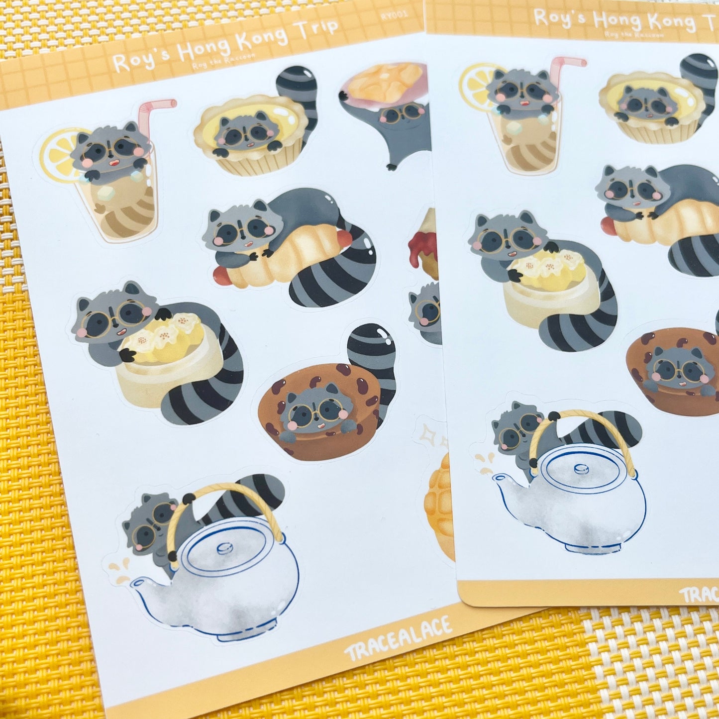 Roy the Racoon Hong Kong Trip Sticker Sheet