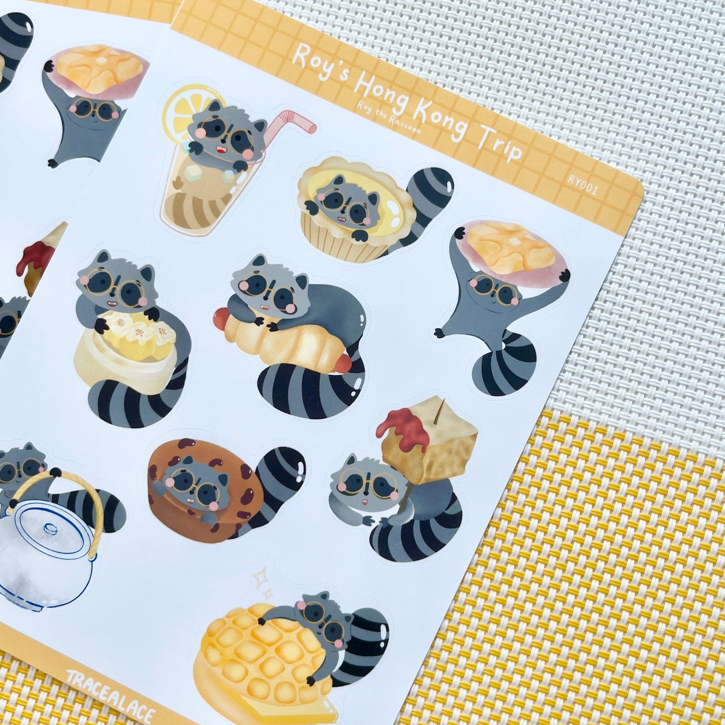 Roy the Racoon Hong Kong Trip Sticker Sheet