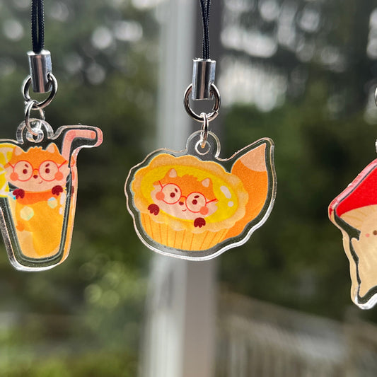 Felix the Fox Egg Tart Phone Charm