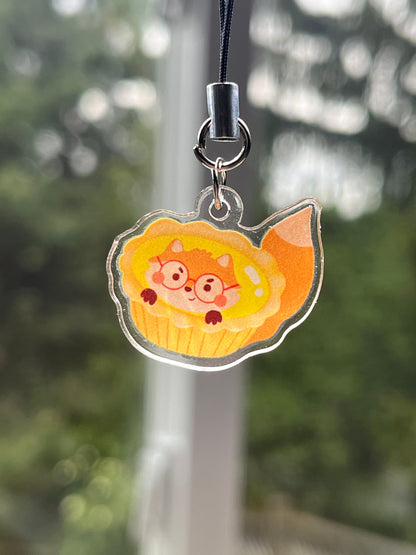 Felix the Fox Egg Tart Phone Charm