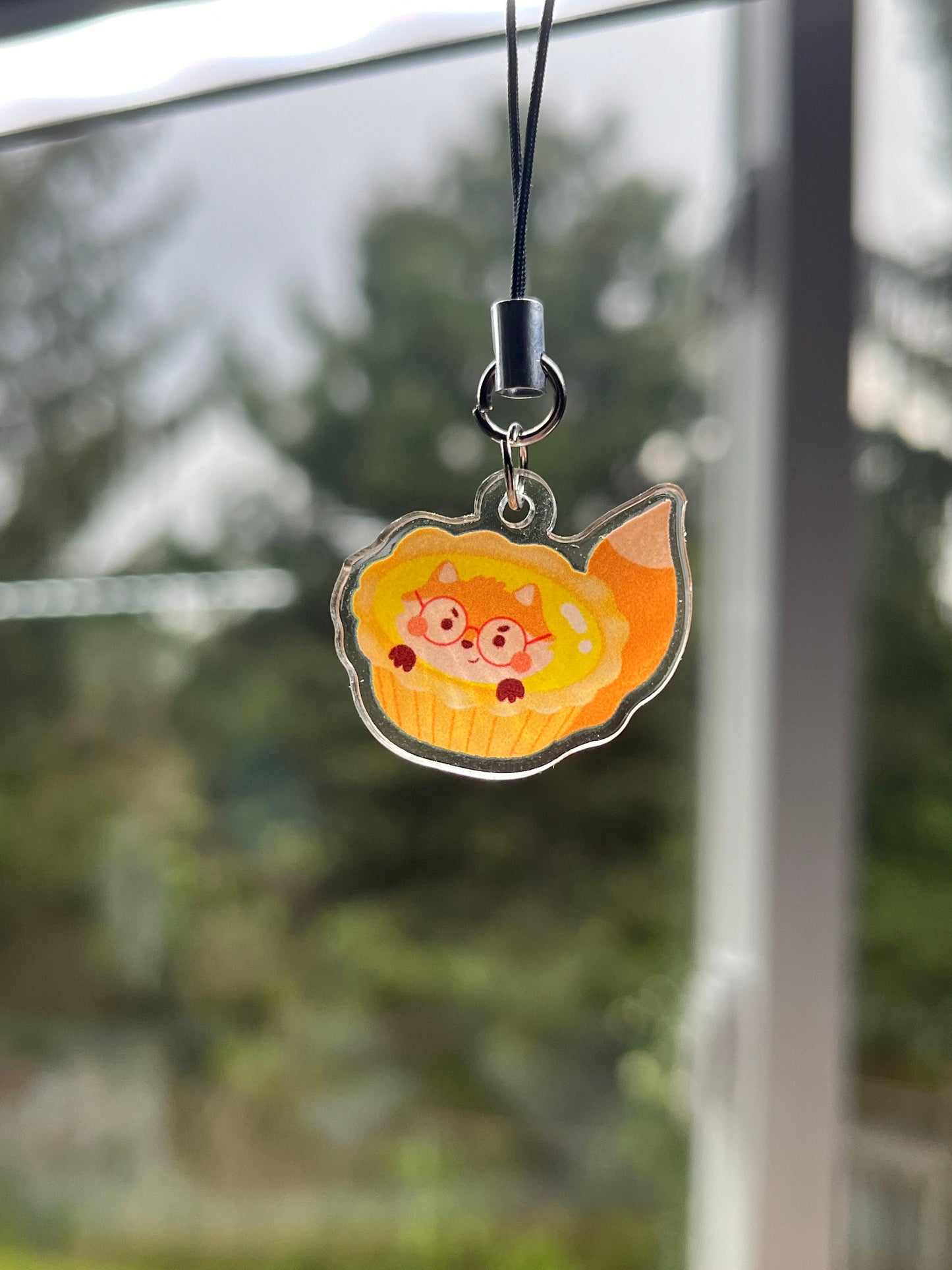 Felix the Fox Egg Tart Phone Charm