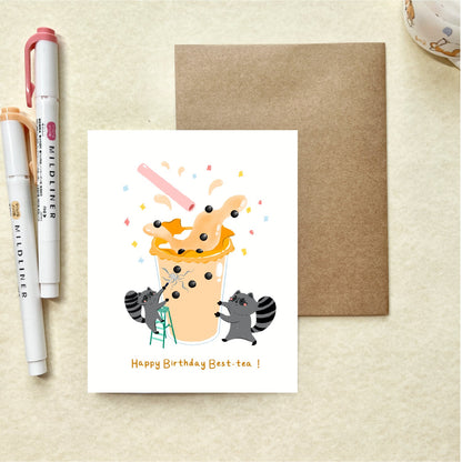 Happy Birthday Best- Tea Birthday Card