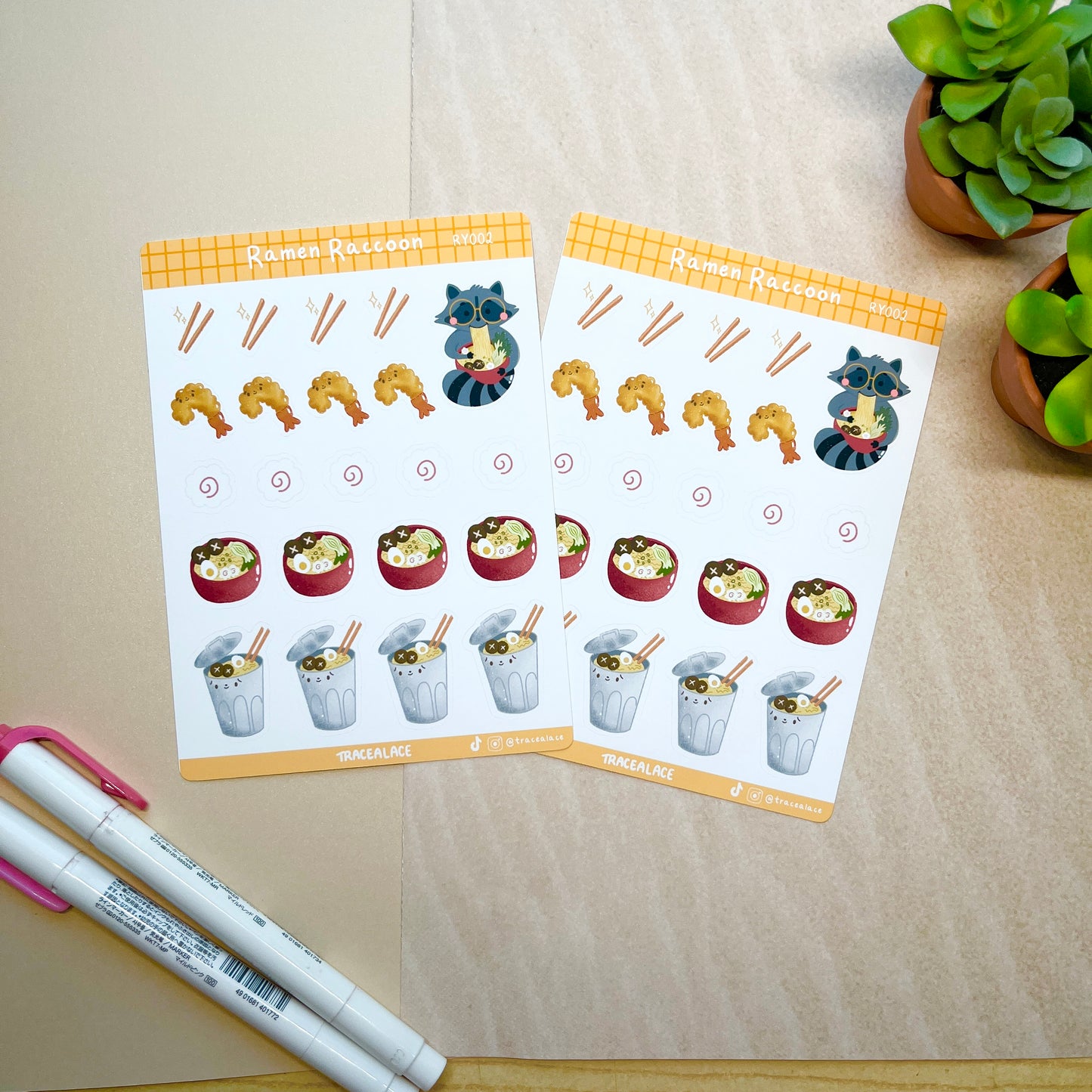 Ramen Raccoon Sticker Sheet