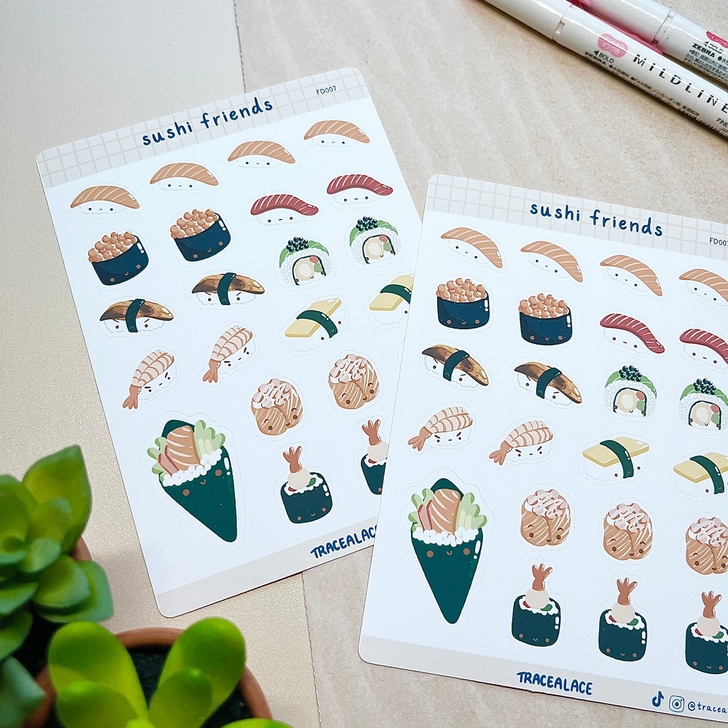 Sushi Friends Sticker Sheet