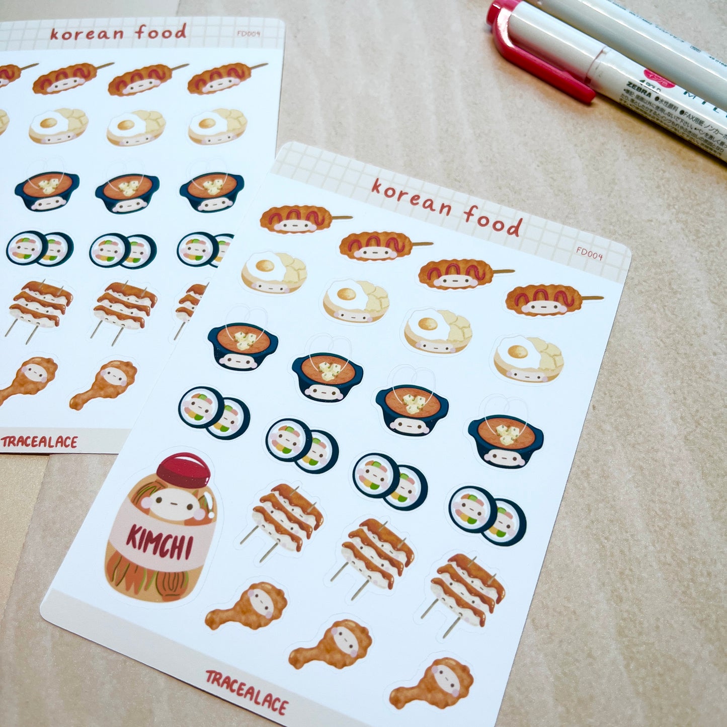 Korean Food Sticker Sheet