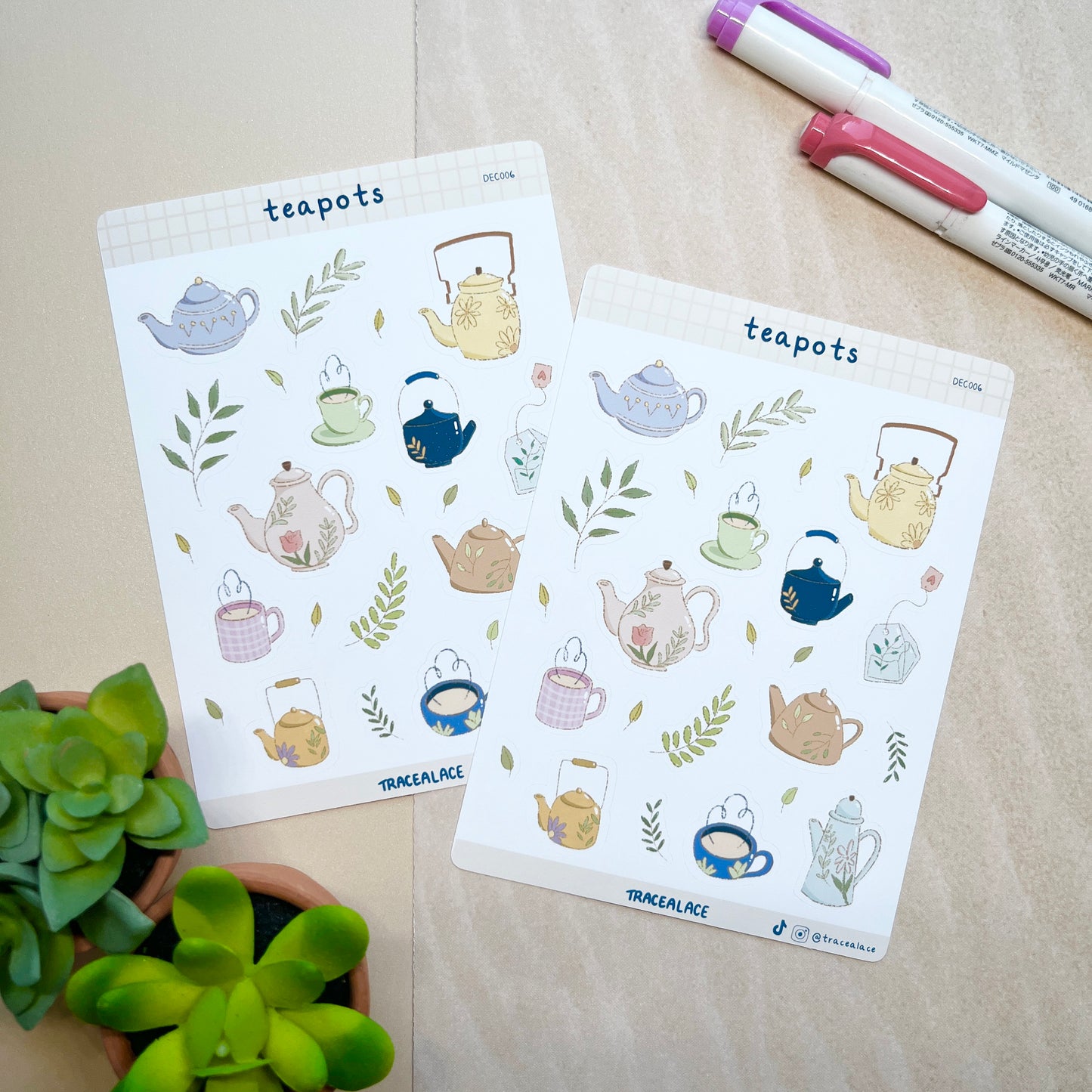 Teapots Sticker Sheet