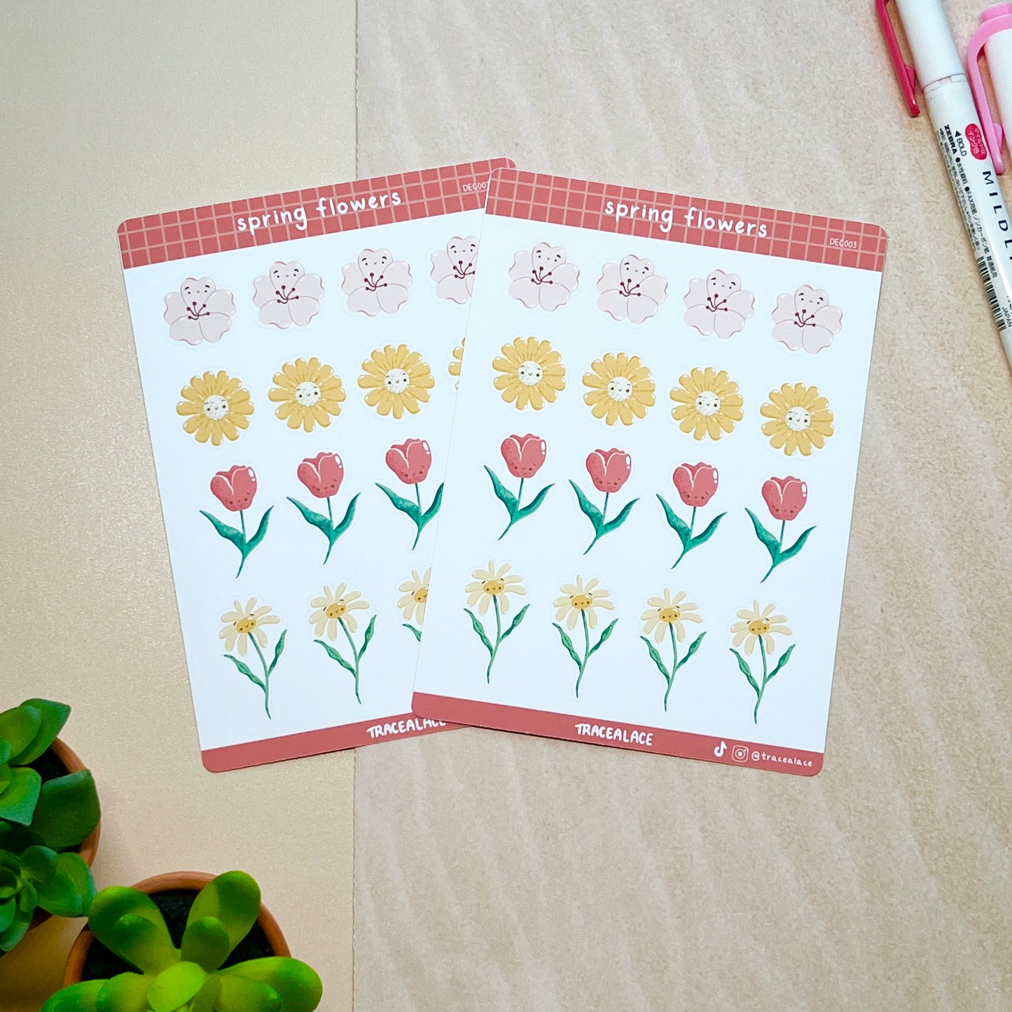 Spring Flower Sticker Sheet