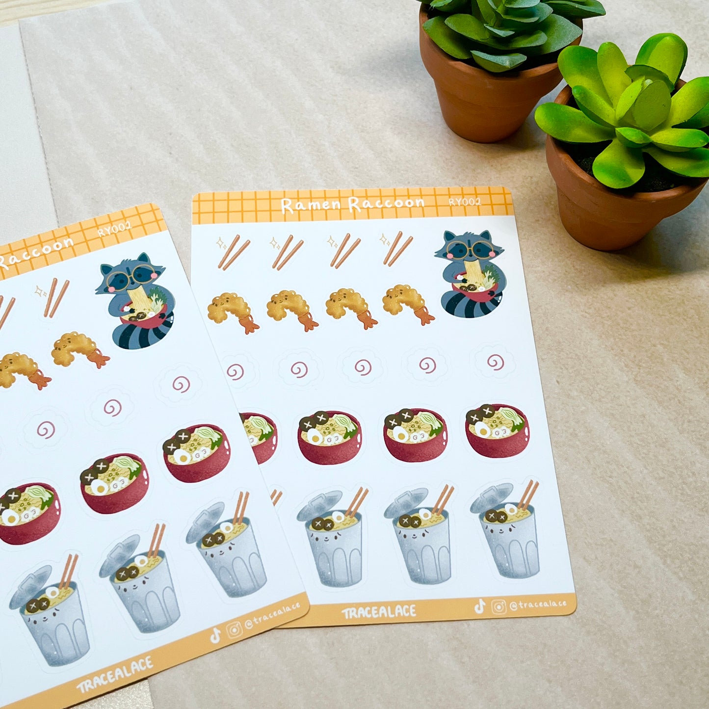 Ramen Raccoon Sticker Sheet