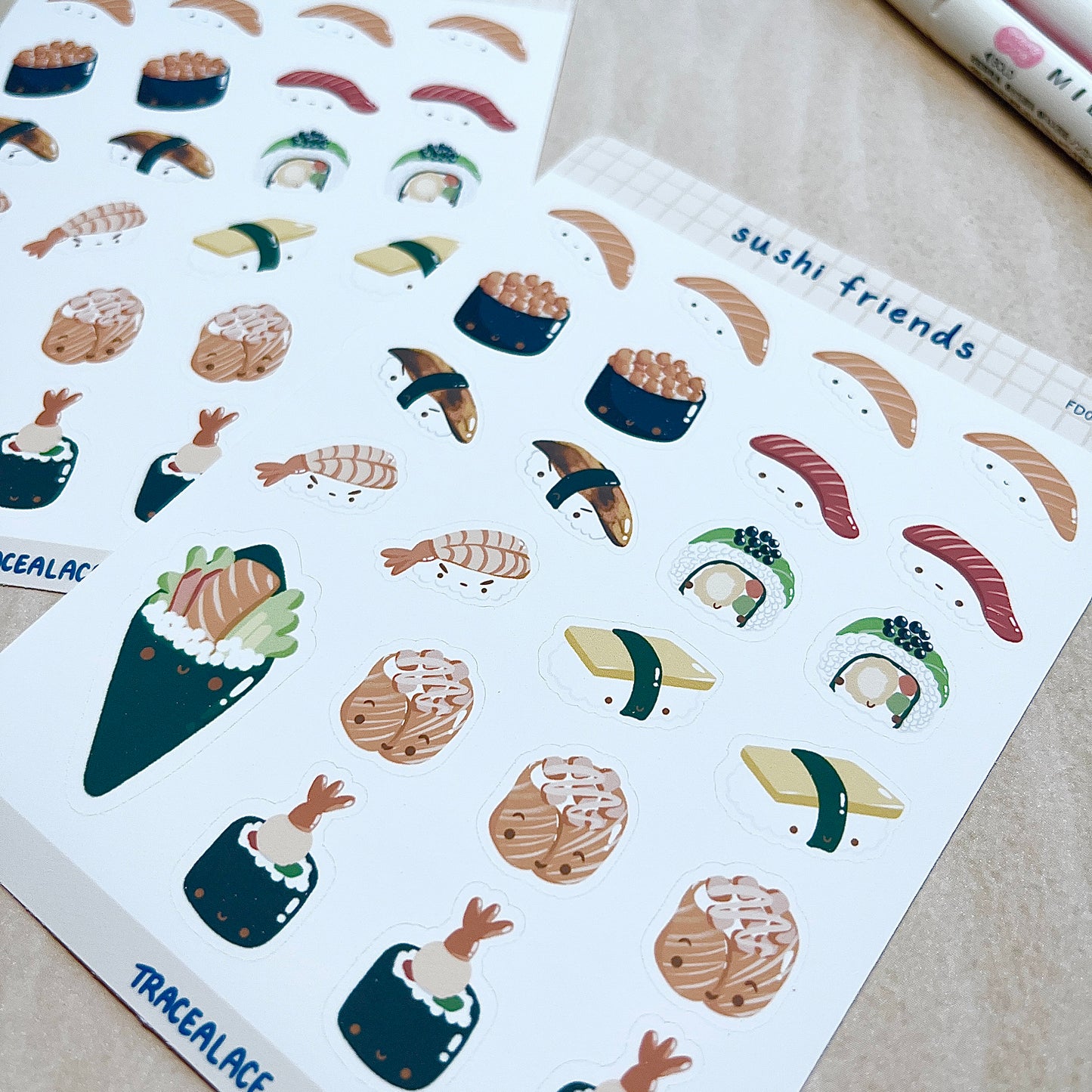 Sushi Friends Sticker Sheet