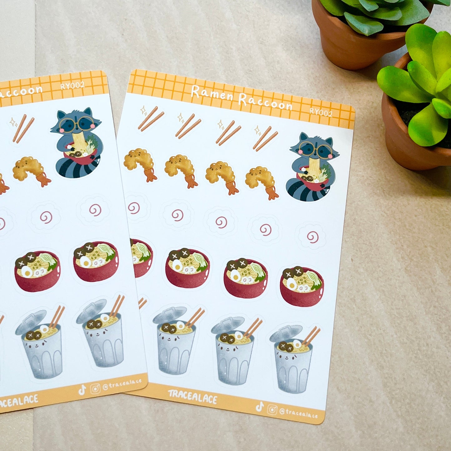 Ramen Raccoon Sticker Sheet